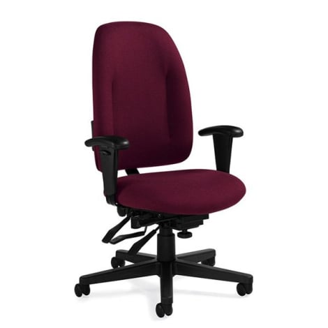 Global Granada 3117 - High back multi-tilter chair & Schukra lumbar support - Silhouette - Claret SL32