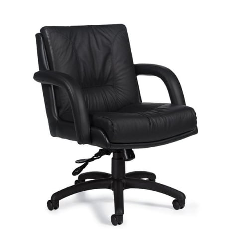 Global Arturo 3993 - Low Back tilter chair for guest - Leather Mock Leather Black 450-550