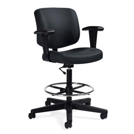 Global Yoho OTG2799 Drafting task stool - Quilt QL11 Charcoal Grey