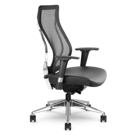 Allseating You 84112 - Polished Aluminum - Leather - Black - Madras