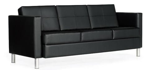 Global Citi 7877-TUN Three Seats Sofa - Leather / Mock Leather - Black 450-550