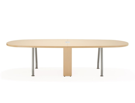 Lacasse Quorum - Large conference laminate table - Racetrack - NRM - Natural maple