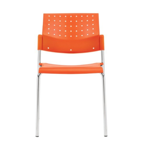 Global Stacking Plastic Chair - Sonic 6508 - Chrome - Carrot