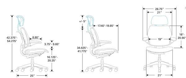 Humanscale Freedom - Drafting chair with headrest