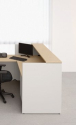 Office reception counter desk with BF pedestal - main color: maple, base color: Grey