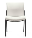 Vion Guest Chair - White vinyl back and seat & black frame