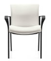 Vion Guest Chair - White vinyl back and seat & black frame