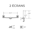 Workrite Bras Statique pour Écran - Conform - option 2 écrans