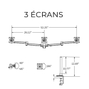 Workrite Bras Statique pour Écran - Conform - option 3 écrans