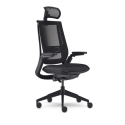 Equation Ergonomic Chair - Front view, black frame, Nightlife mesh, headrest