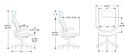 Freedom - Chaise dessinateur avec appui-tête - Dimensions
