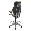 Humanscale Freedom - Bâti Aluminium Poli - Cuir Ticino Galet