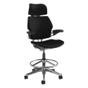 Humanscale Freedom - Bâti Aluminium Poli - Tissu Fourtis Noir FT10