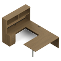 Global Newland NLP221 - U shape office desk with filing storage - With hutch