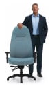 Global XL Ergonomic Chair - Obusforme Comfort XL - Deep seat, Extended back man on picture is 6'6''