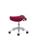 Humanscale Pony Saddle - V713 Pomegranate - Aluminum color base - 5