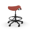 Humanscale Pony Saddle - Coda 2 Laine Rouge Terracotta CD63 - Base graphite