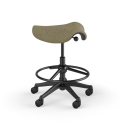 Humanscale Pony Saddle - Coda 2 Laine Sauge Brumeuse CD22 - Base graphite