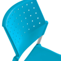 Global Stacking Plastic Chair - Sonic 6508 - Chrome - Buzz Blue