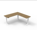 ErgoCentric UpCentric UP3L - Executive Standing Desk - White Base - Sap Walnut Surface