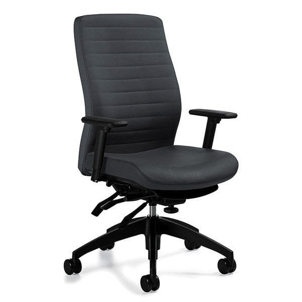 Global Chaise de Bureau Design - 3D Aspen 2851-3 - Softhide Vinyl - Fumée