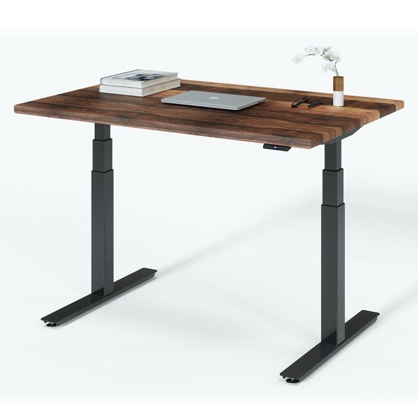 Ugoburo Wood Height - Wooden Standing Desk - Black Walnut top & Black base