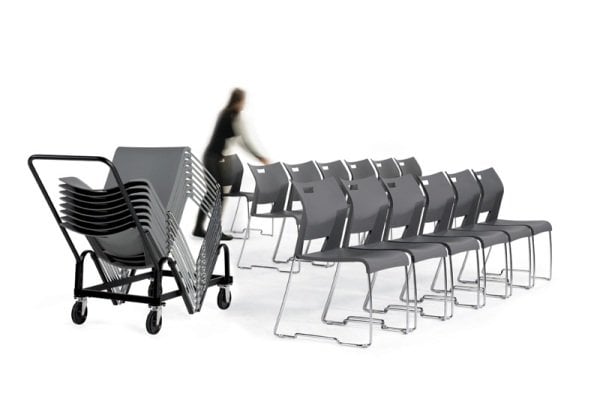 Global 6624 Duet Stacking Chair Dolly - Black - BLK