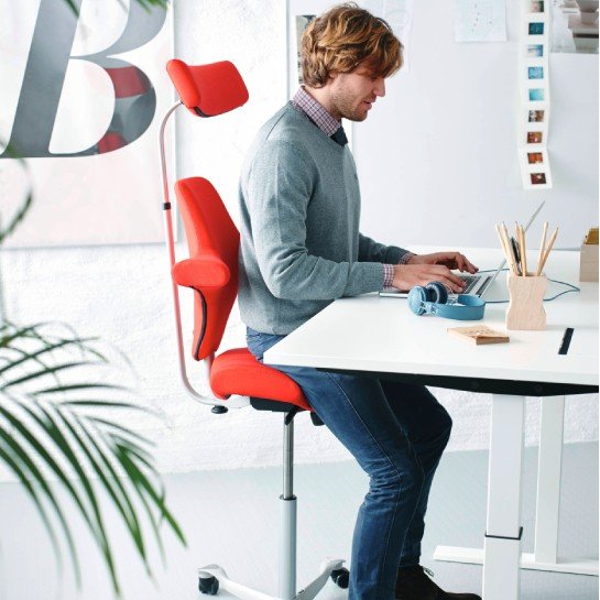 HAG Capisco Chair with Headrest - Sitting Position