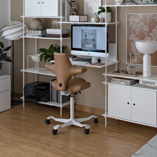 HAG Capisco Chair - Back - Saddle Brown Leather - Home Office